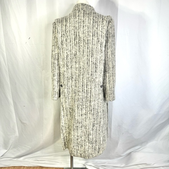 PIERRE DESMARAIS WINTER WOOL COAT WHITE GREY TRENCH COAT VINTAGE MADE IN CANADA - Picture 5 of 15